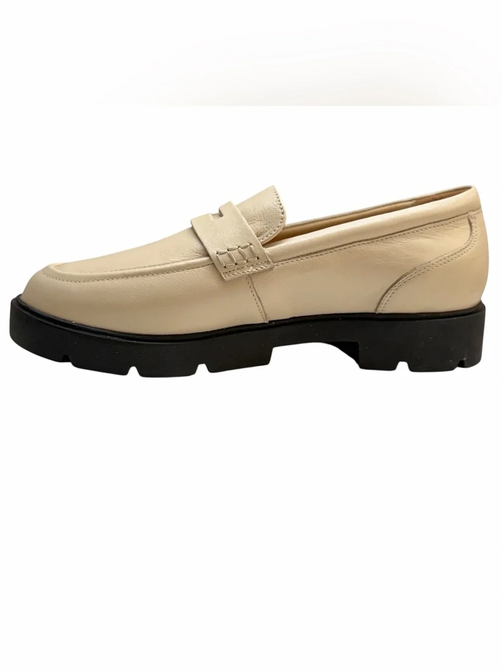 ABEO Boulevard Sand Leather Lug Sole Loafers 8.5 Neutral $180